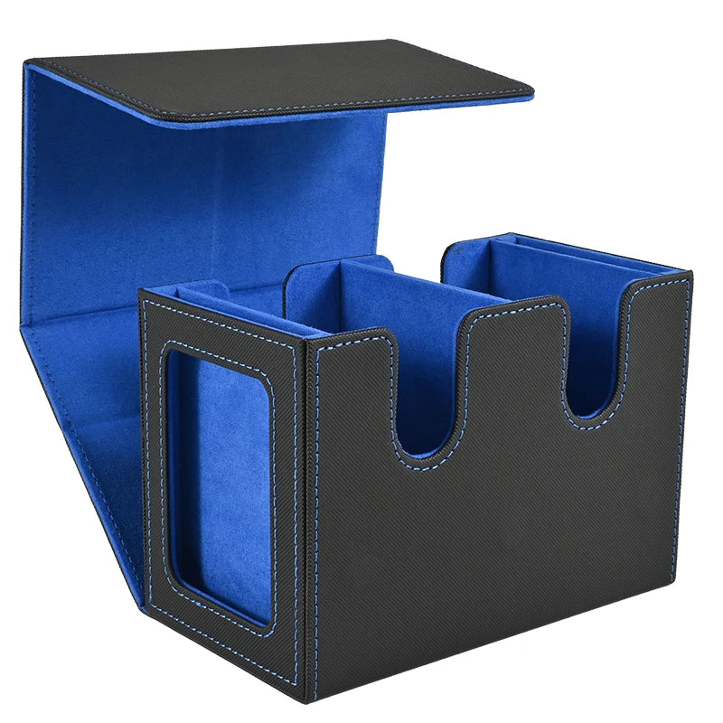 Dual-Commander MTG Magnetic Deck Box – 140+ Card Capacity w/ Twin Display Windows & Removable Trays