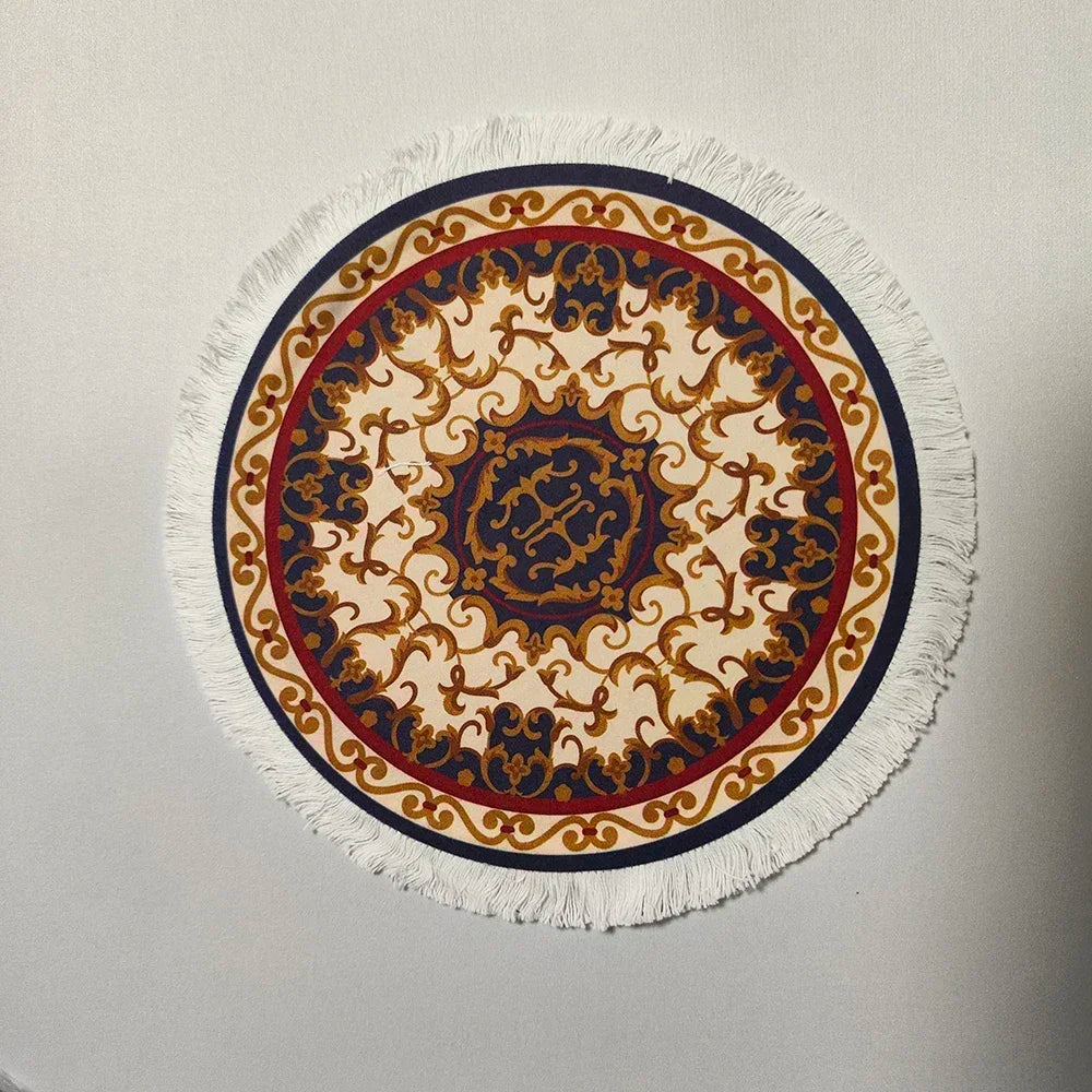 Woven Flower Persian Carpet Small Coaster Non-Slip Mouse Pad Desk Mat