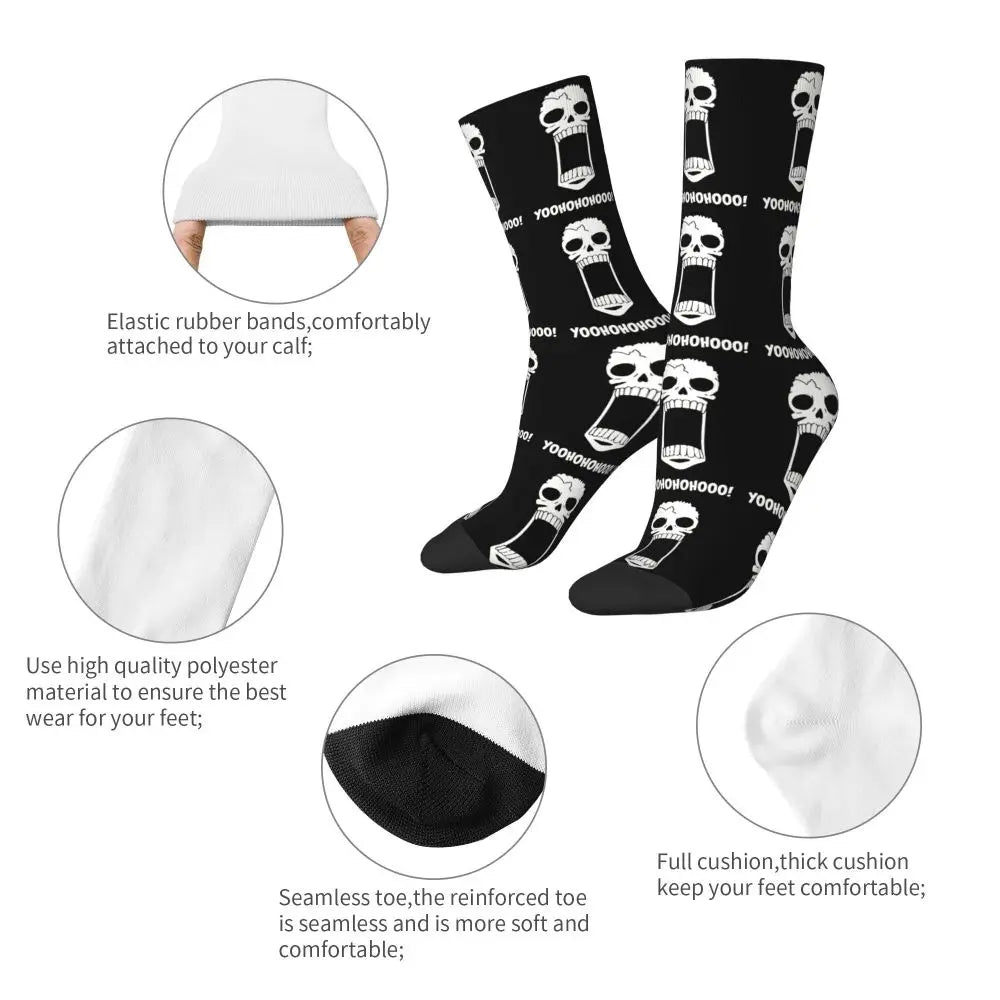 Anime Men's Socks Harajuku Luffy Zoro Trafalgar Law Unisex Crew Socks