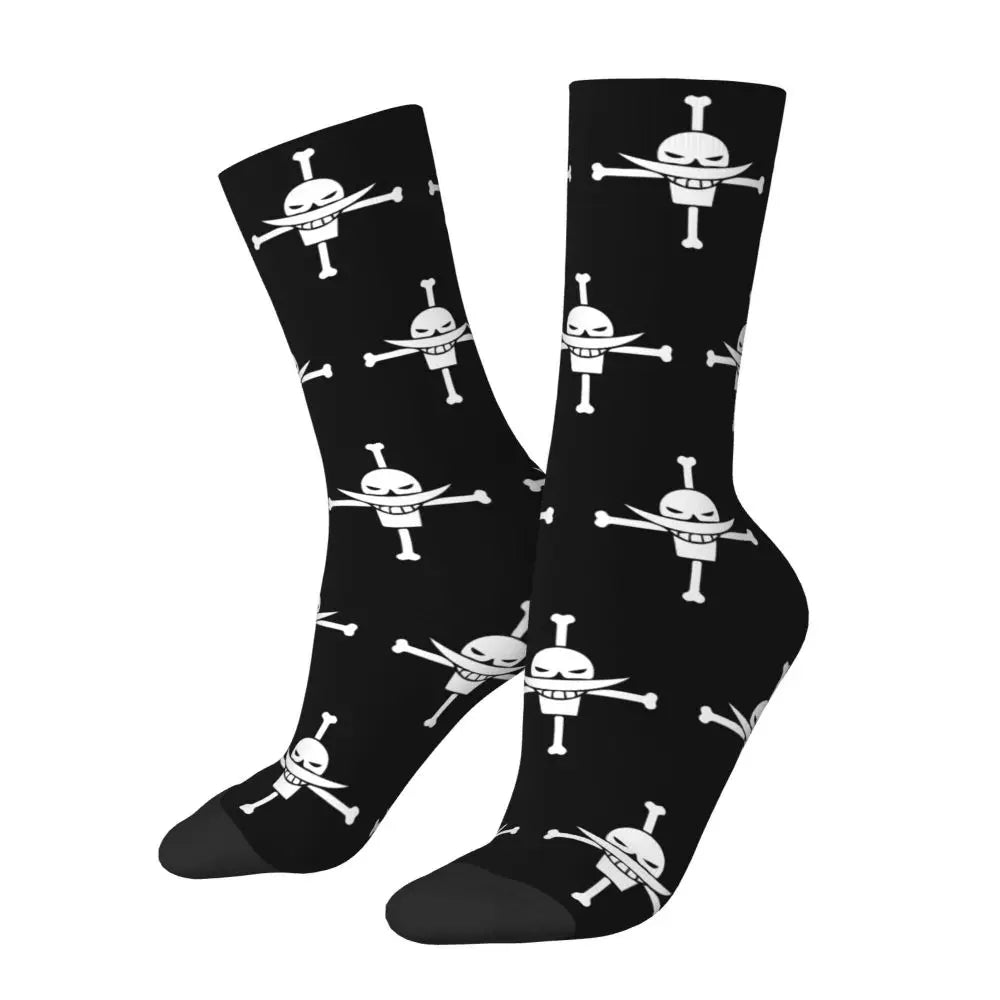 Anime Men's Socks Harajuku Luffy Zoro Trafalgar Law Unisex Crew Socks