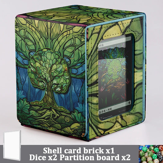 Forest Canopy Display Green Deck Box – Fits 100+ Sleeved MTG / TCG Cards + Dice Tray