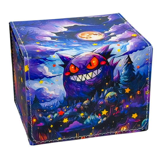 Gengar Themed PU Leather Deck Box – Holds 100+ Cards | MTG, Pokémon, Yu-Gi-Oh!