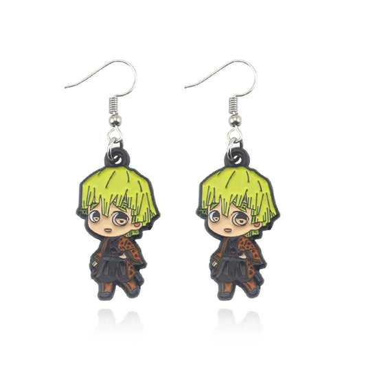 Demon Slayer | Zenitsu Agatsuma Chibi Drop Earrings – Lightweight Zinc-Alloy Cosplay Jewelry
