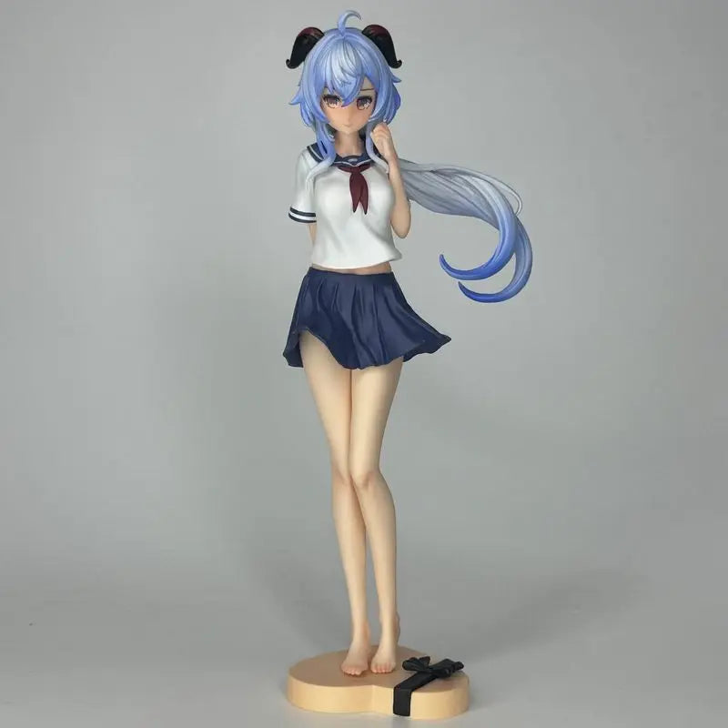 New Genshin Impact Ganyu Figure PVC Doll School Uniform Ornament