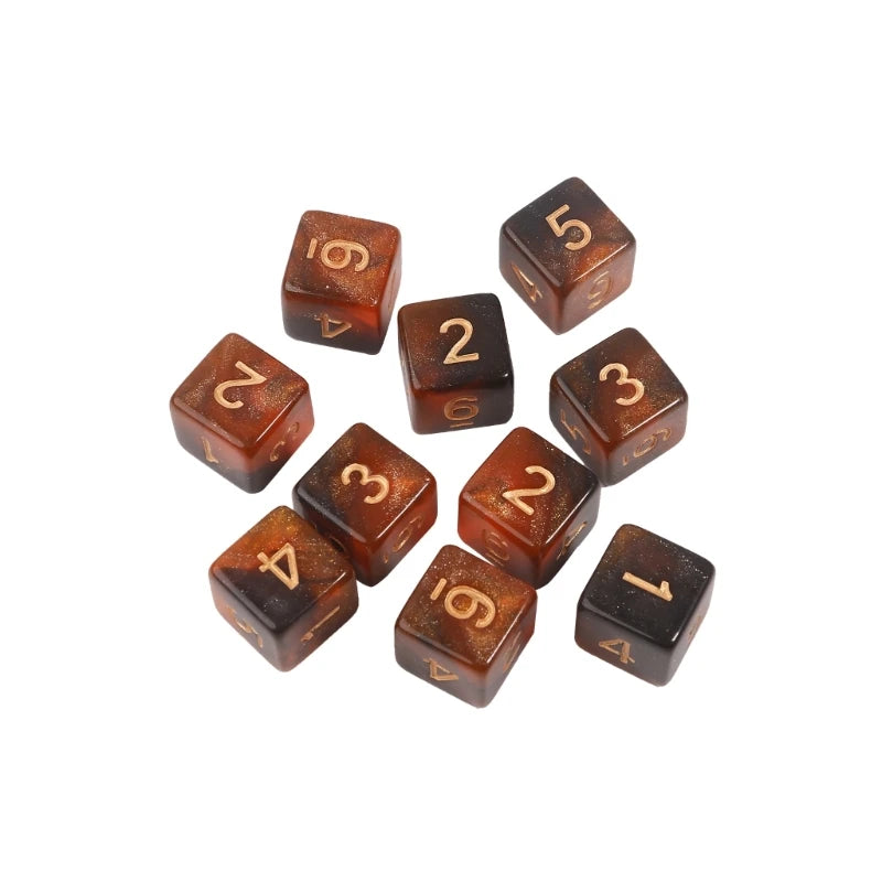 10pcs 15mm Multicolor Acrylic Cube Dice Set for Table Games Toy