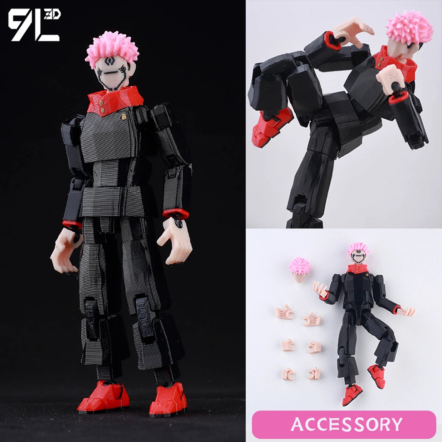 **** 9L3D Printed Jujutsu Kaisen Action Figures Sukuna Yuji Yuta Gojo