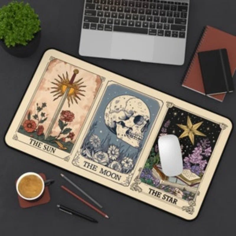 **** Tarot Cards Desk Mat Sun Moon Star Boho Gaming Mouse Pad Office Rug