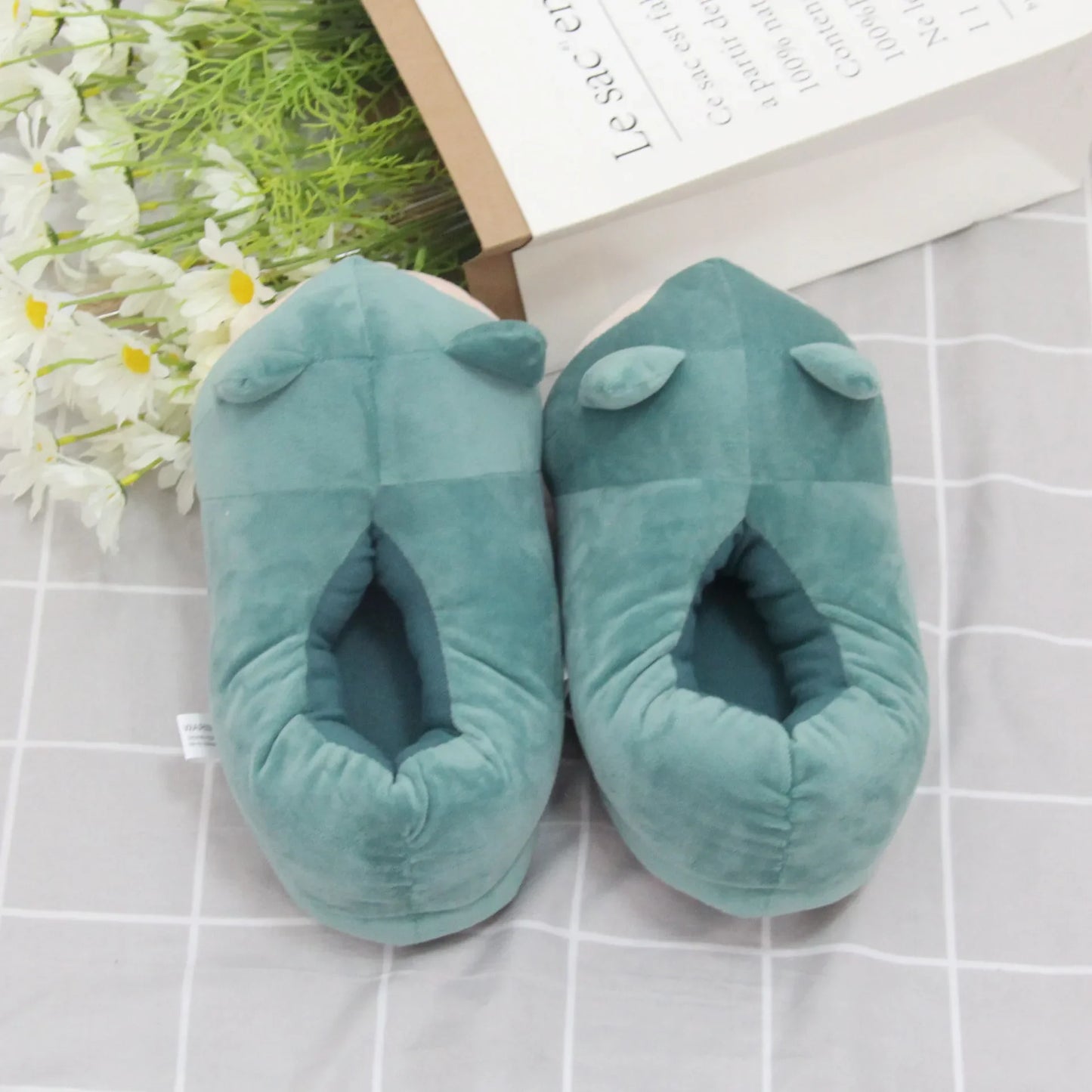 Pokemon Snorlax Plush Slippers Winter Warm Cotton Shoes Couple Gift