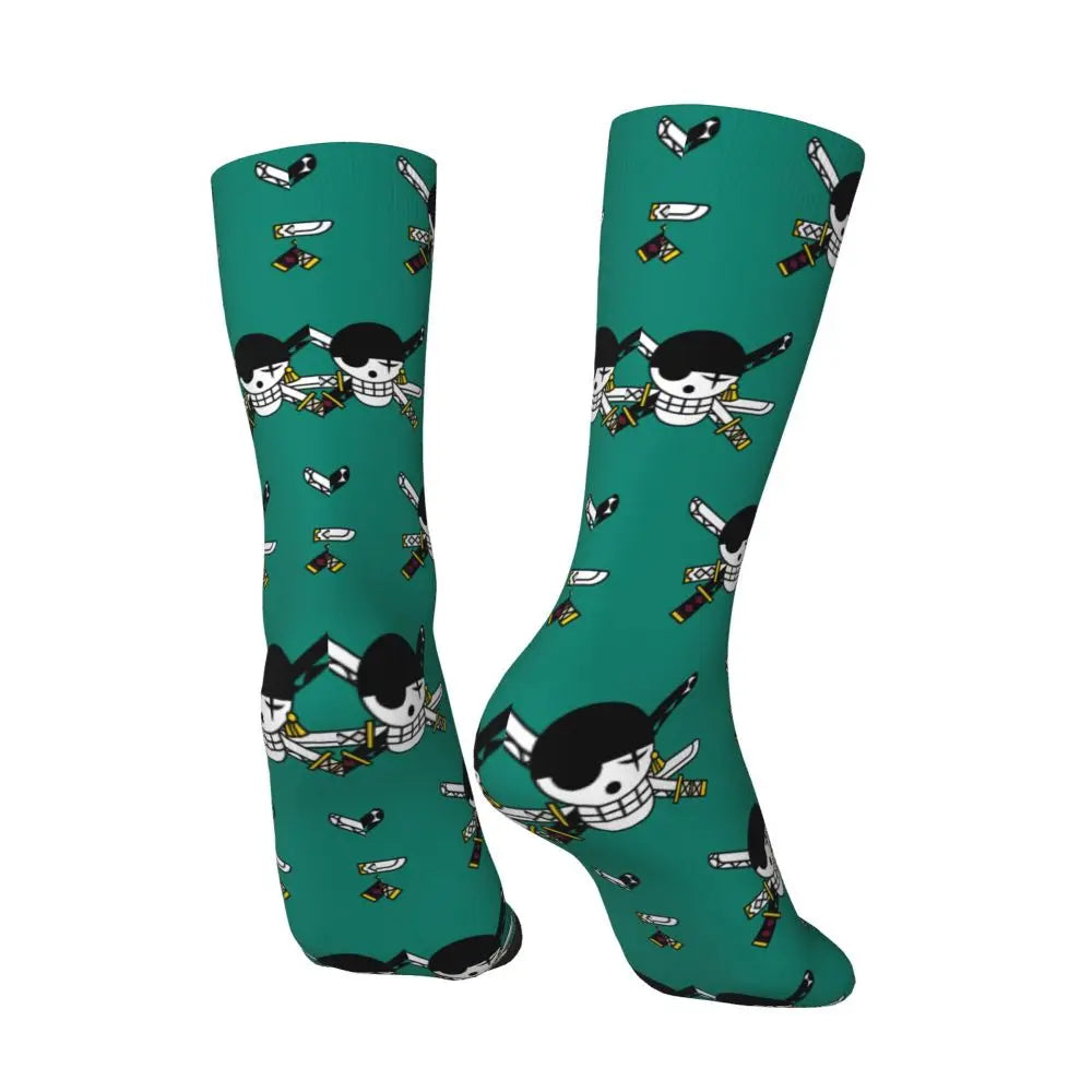 Anime Men's Socks Harajuku Luffy Zoro Trafalgar Law Unisex Crew Socks
