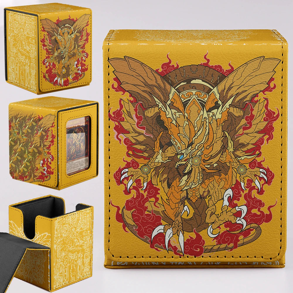 **** TCG 100+ Card Capacity Deck Box Dragon Design Durable Storage for YGO Magic