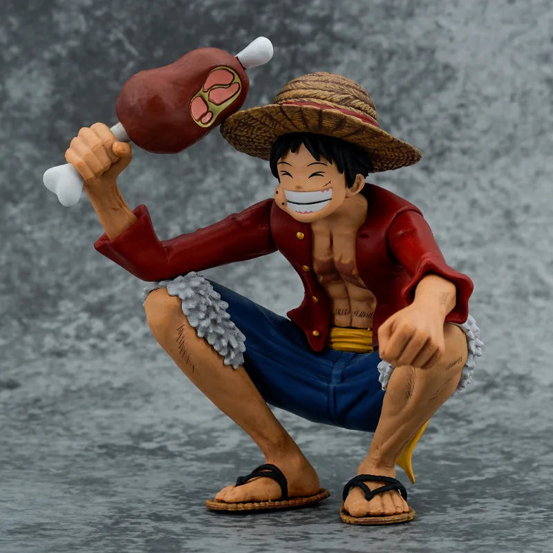 5.9" Luffy Figure – One Piece PVC Squatting Pose Statue