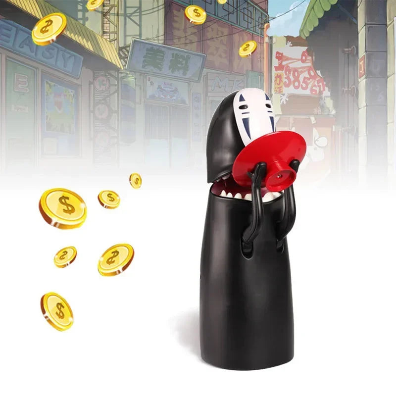 Japanese Anime No Face Man Piggy Bank Automatic Coin Collector Figure