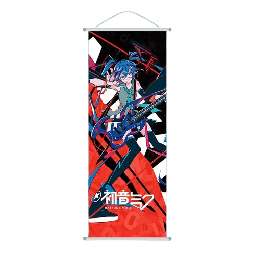 Hatsune Miku Wall Scroll Poster – 10x27.5" Rockstar Guitar Edition