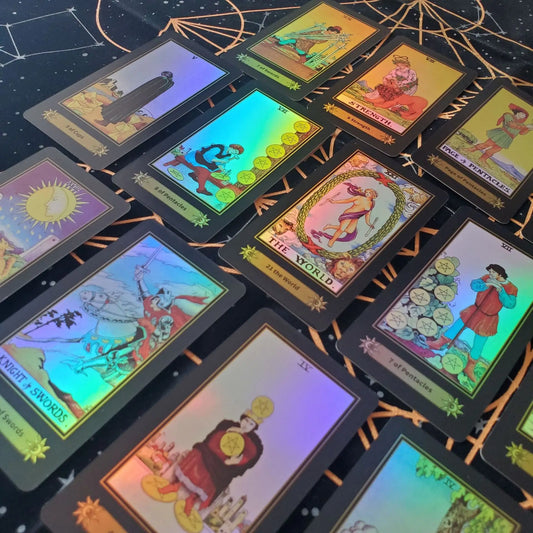 Shine Holographic Tarot Cards 78 Deck Divination English Version