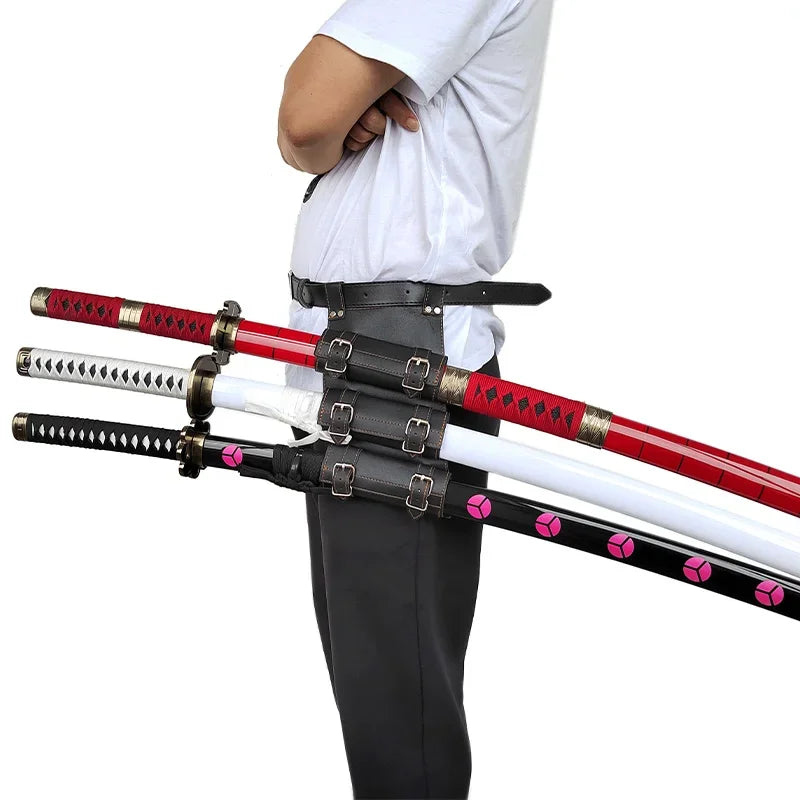 Zoro’s 3-Sword Style Set – 41-Inch Cosplay Katanas with Holder & Belt
