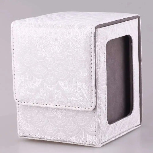 White Embossed 100+ Card Deck Box – Premium TCG Storage