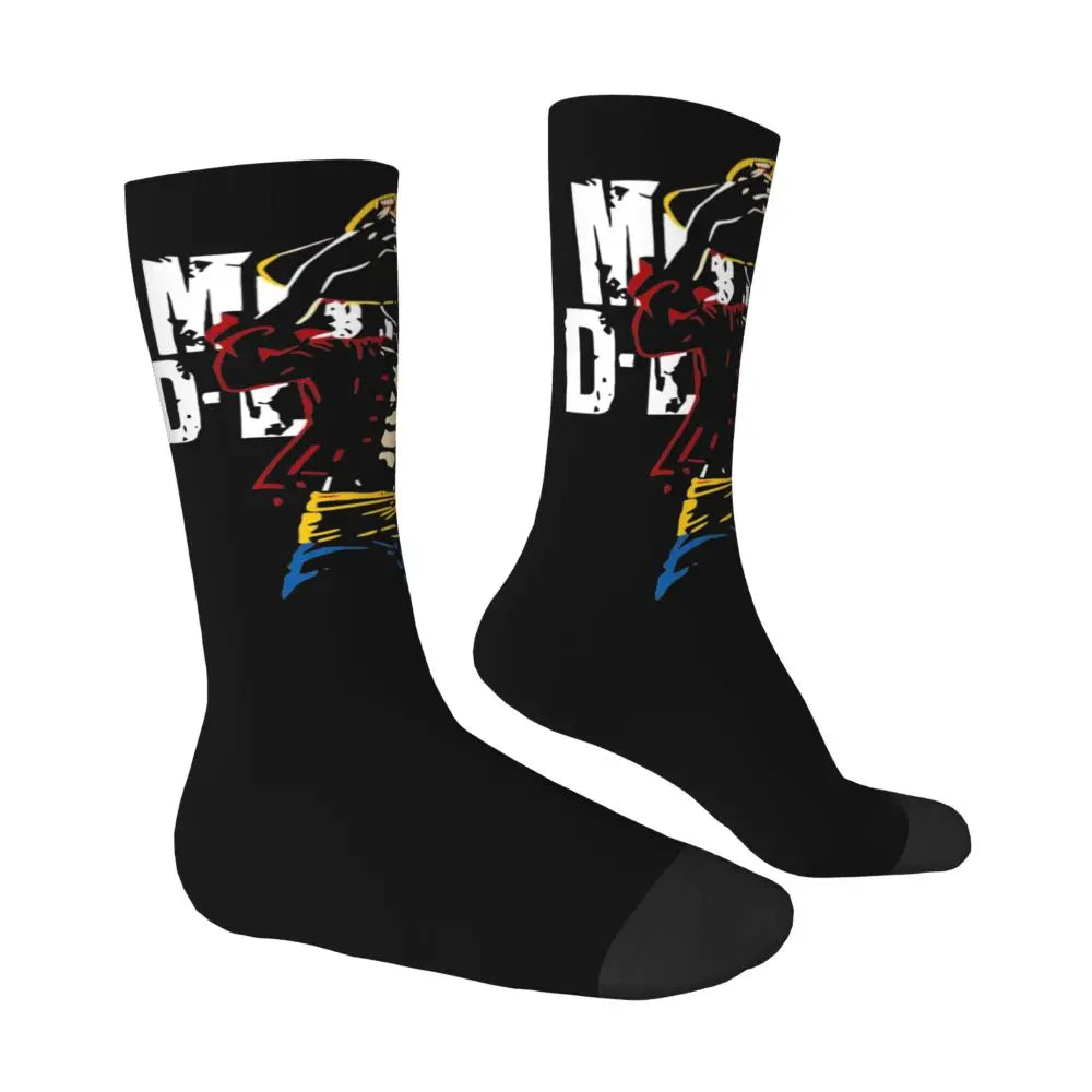 Anime Men's Socks Harajuku Luffy Zoro Trafalgar Law Unisex Crew Socks