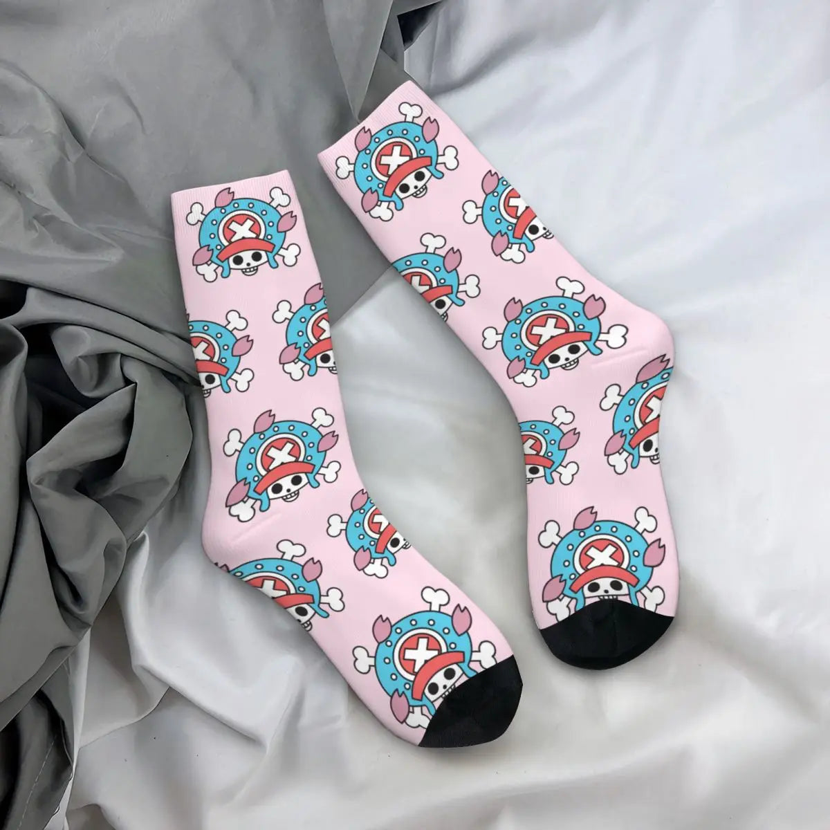 Anime Men's Socks Harajuku Luffy Zoro Trafalgar Law Unisex Crew Socks