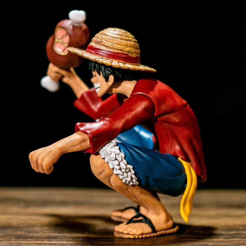5.9" Luffy Figure – One Piece PVC Squatting Pose Statue