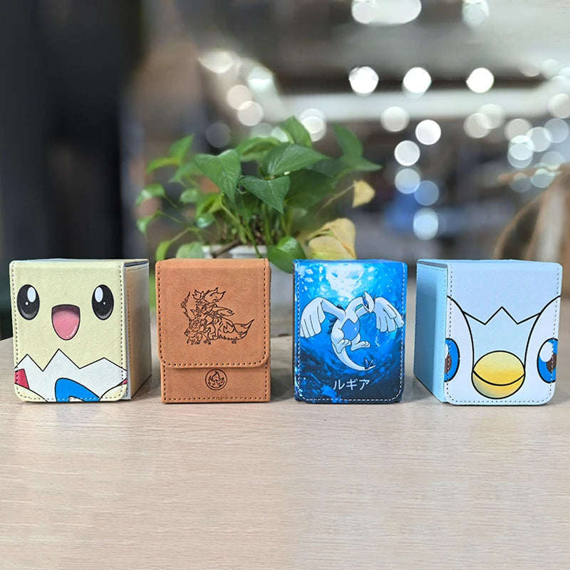 Anime Pokemon Fennekin Togepi Piplup Lugia Deck Box TCG Dice Box