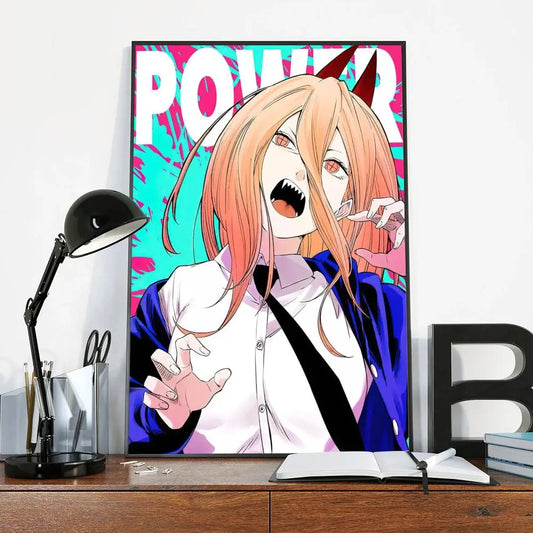 Chainsaw Man Power Poster – Snarling Anime Wall Art