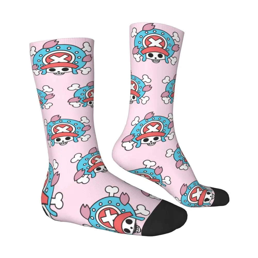 Anime Men's Socks Harajuku Luffy Zoro Trafalgar Law Unisex Crew Socks