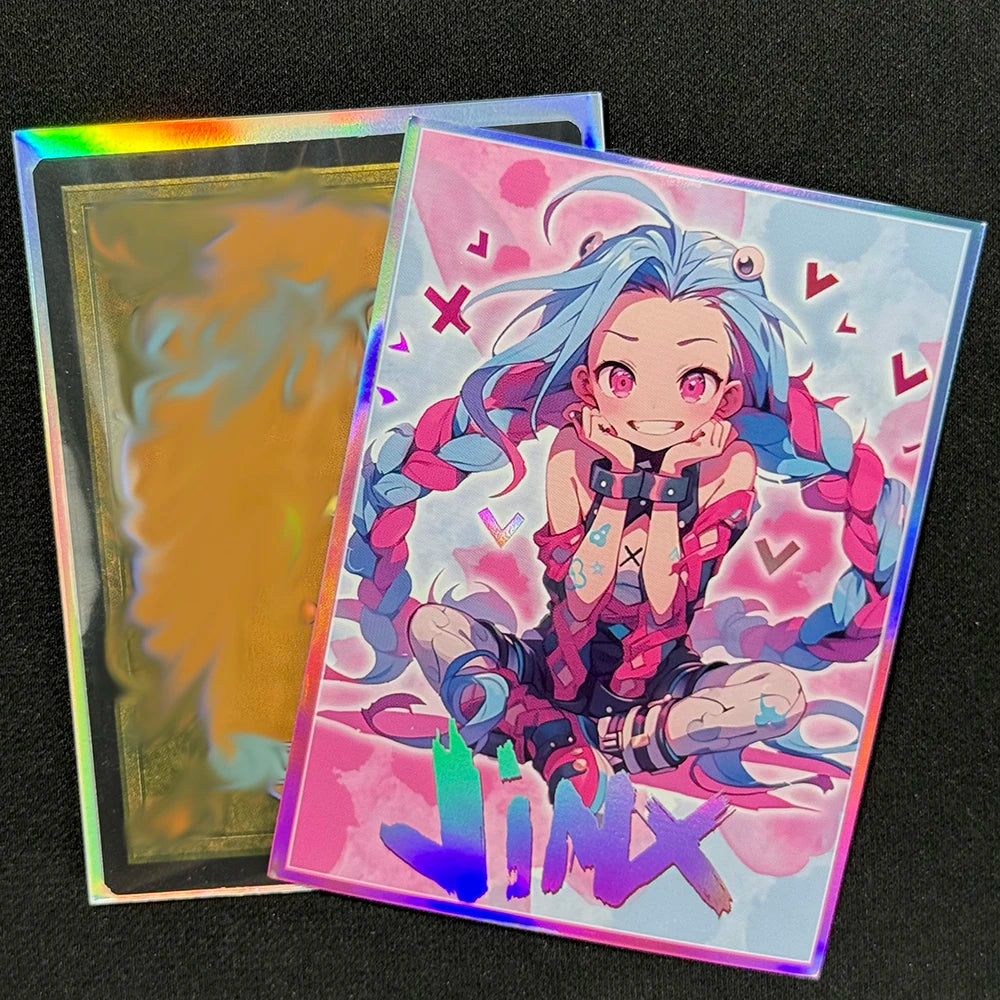 60PCS Jinx Holographic Card Sleeves Trading Card Protectors TCG Anime
