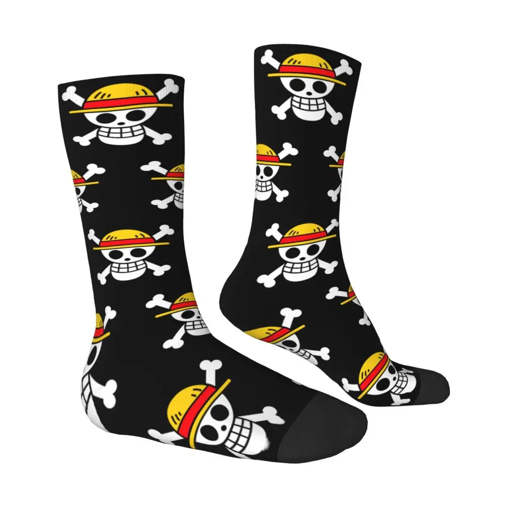 Anime Men's Socks Harajuku Luffy Zoro Trafalgar Law Unisex Crew Socks
