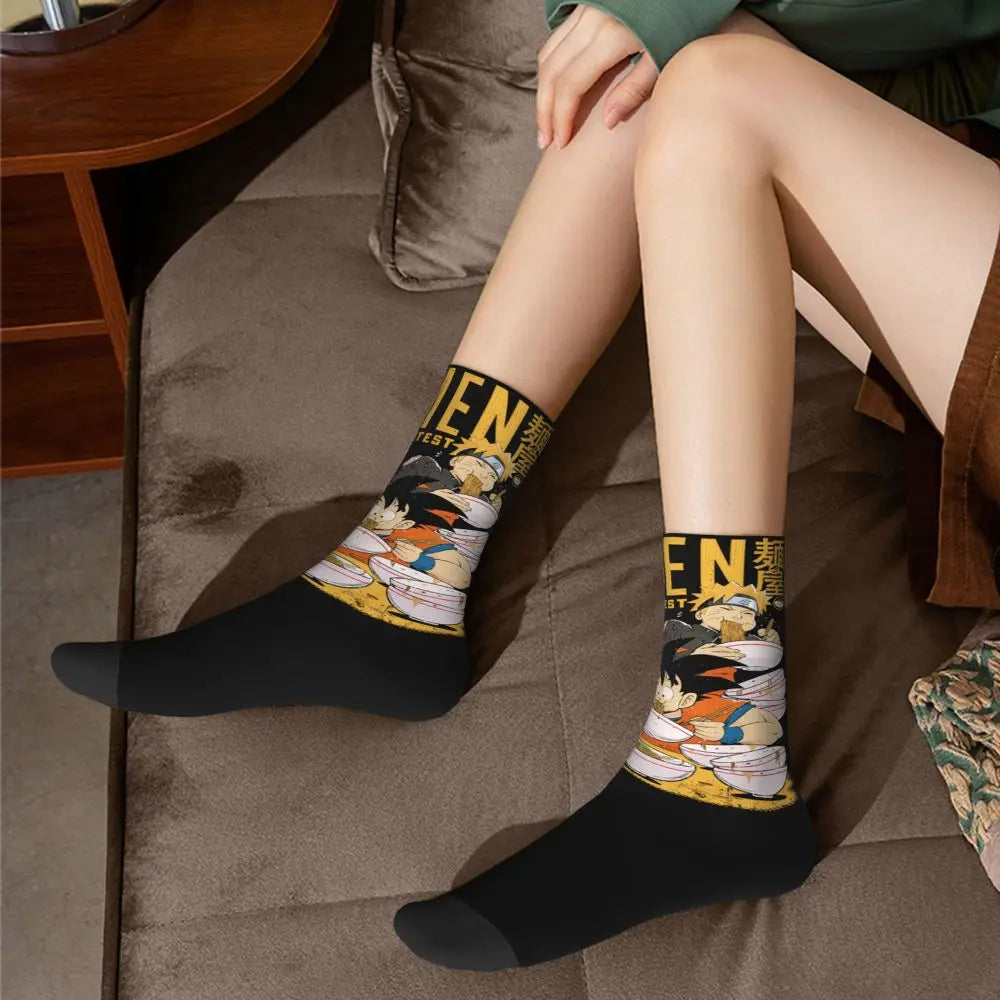 Anime Men's Socks Harajuku Luffy Zoro Trafalgar Law Unisex Crew Socks