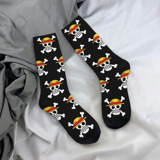 Fashion Men's Socks Harajuku Anime Luffy Zoro Law Crew Unisex Socks