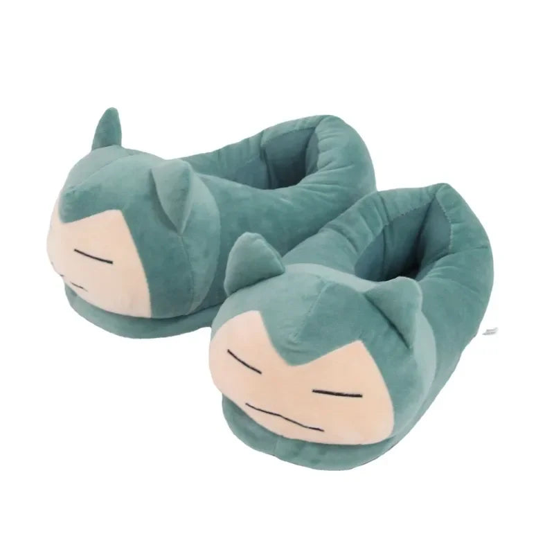 Pokemon Snorlax Plush Slippers Winter Warm Cotton Shoes Couple Gift