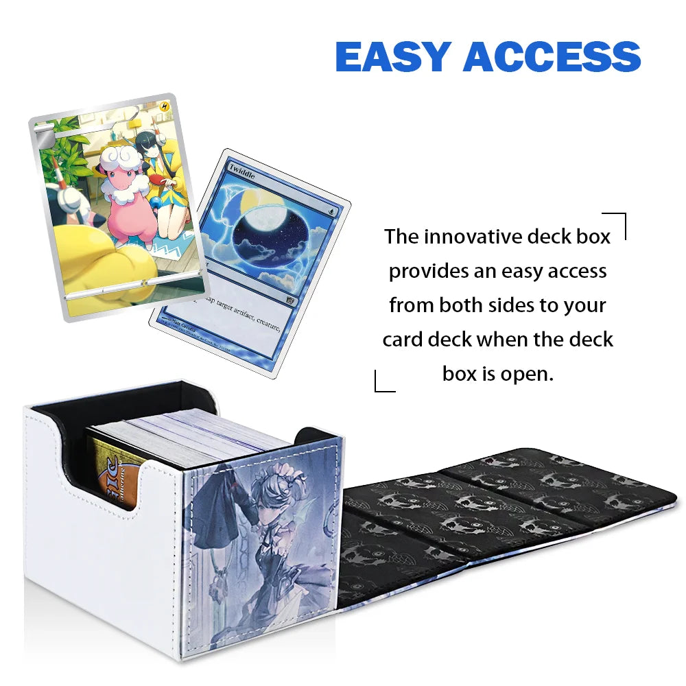 Anime Card Deck Box for YGO MTG 100 Card Storage PU Leather Case