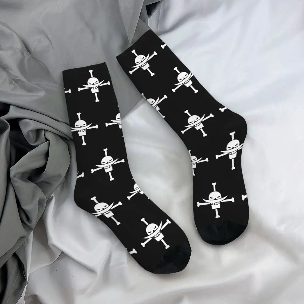 Anime Men's Socks Harajuku Luffy Zoro Trafalgar Law Unisex Crew Socks