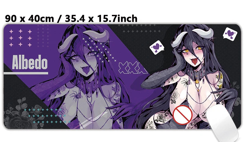 Maxoc “Obsidian Temptation” XXL Albedo Mouse Pad Playmat – 35.4 in x 15.7 in