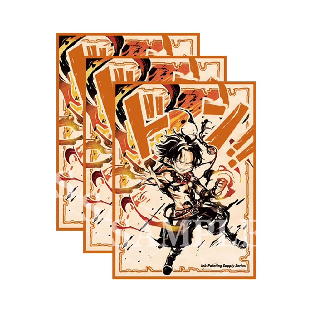 60PCS Foil Anime One Piece Card Sleeves Ace Sanji Nami Chopper Protectors