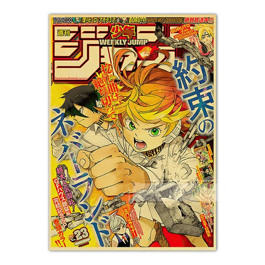 The Promised Neverland Vintage Poster – Weekly Jump Cover
