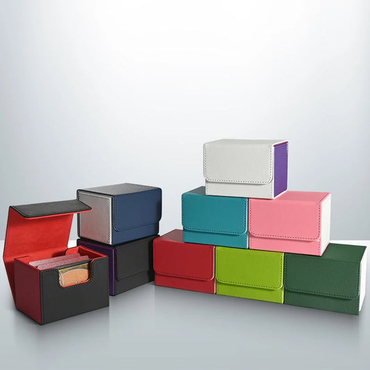 PU Leather Card Deck Box – Fits 120+ Sleeved TCG Cards | Strong Magnetic Closure