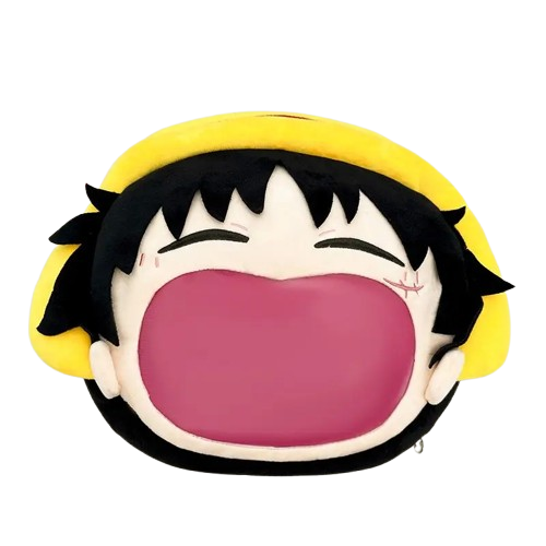 Luffy Plush Messenger Backpack – One Piece Big Mouth Itabag