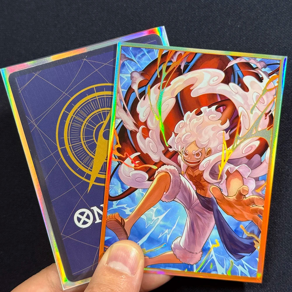 60PCS Luffy Card Sleeves Anime Holographic Foil Trading Card Protectors