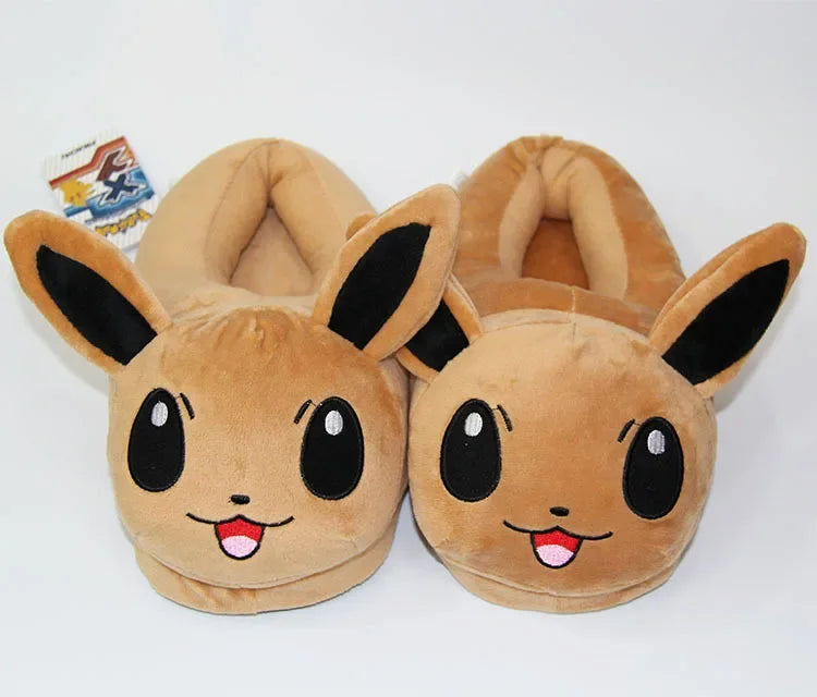 Pokemon Snorlax Plush Slippers Winter Warm Cotton Shoes Couple Gift