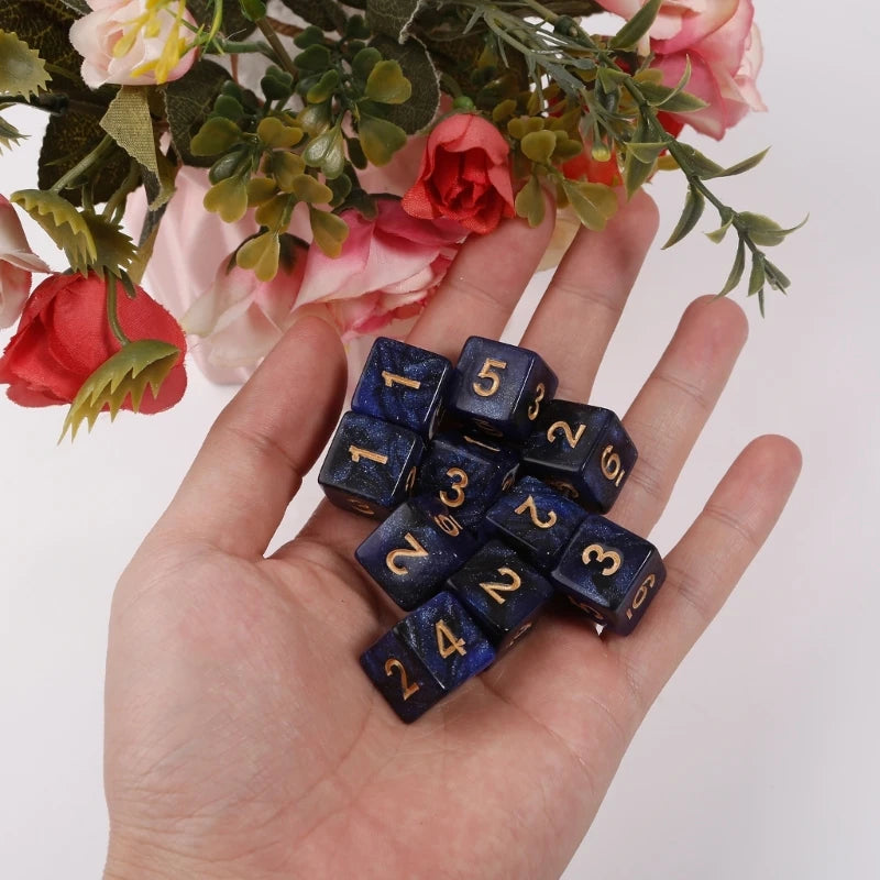 10pcs 15mm Multicolor Acrylic Cube Dice Set for Table Games Toy