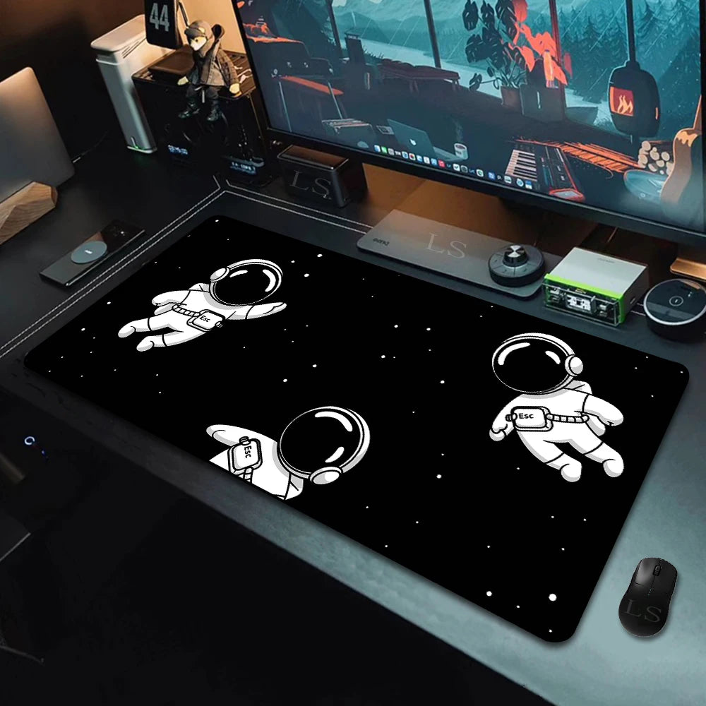 XXL Black White Anime Mouse Pad Gaming Desk Mat Outer Wilds Accessories