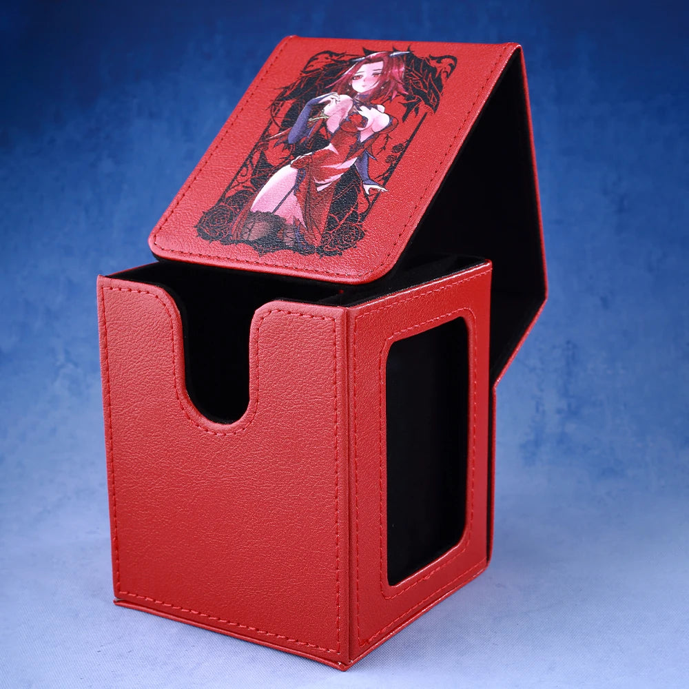 Black Rose Dragon Trading Card Storage Deck Box Holds 120+ Cards Magnetic PU