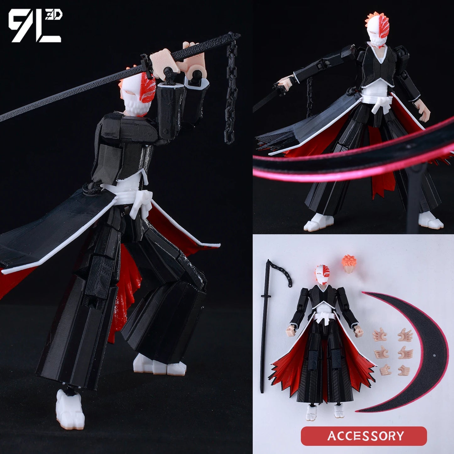 9L3D “Lucky Dummy 13” Ichigo (Hollow Mask Deluxe) Figure – 5.5-Inch Bleach Action Model