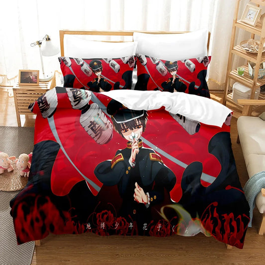 Crimson Seal 3D Hanako-kun Bedding Set – Duvet Cover & Pillowcases