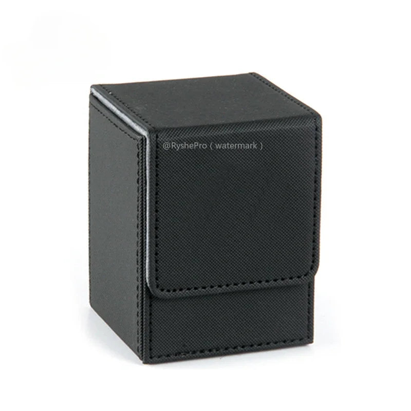 Vertical PU Leather Card Deck Box – Fits 100+ Sleeved Cards with 2 Dividers