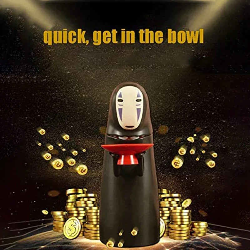 Japanese Anime No Face Man Piggy Bank Automatic Coin Collector Figure