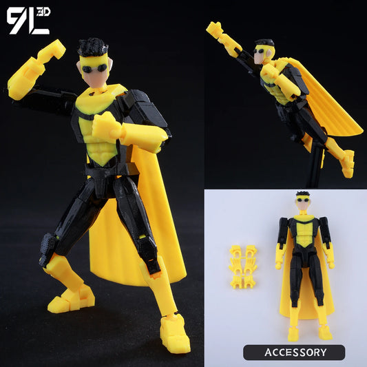 9L3D “Lucky Dummy 13” Invincible (Classic Yellow Suit) Figure – 5.5-Inch Action Model