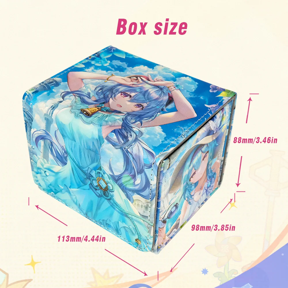 PU Anime Card Deck Box TCG Storage Box Fits 150+ Single Sleeved Cards