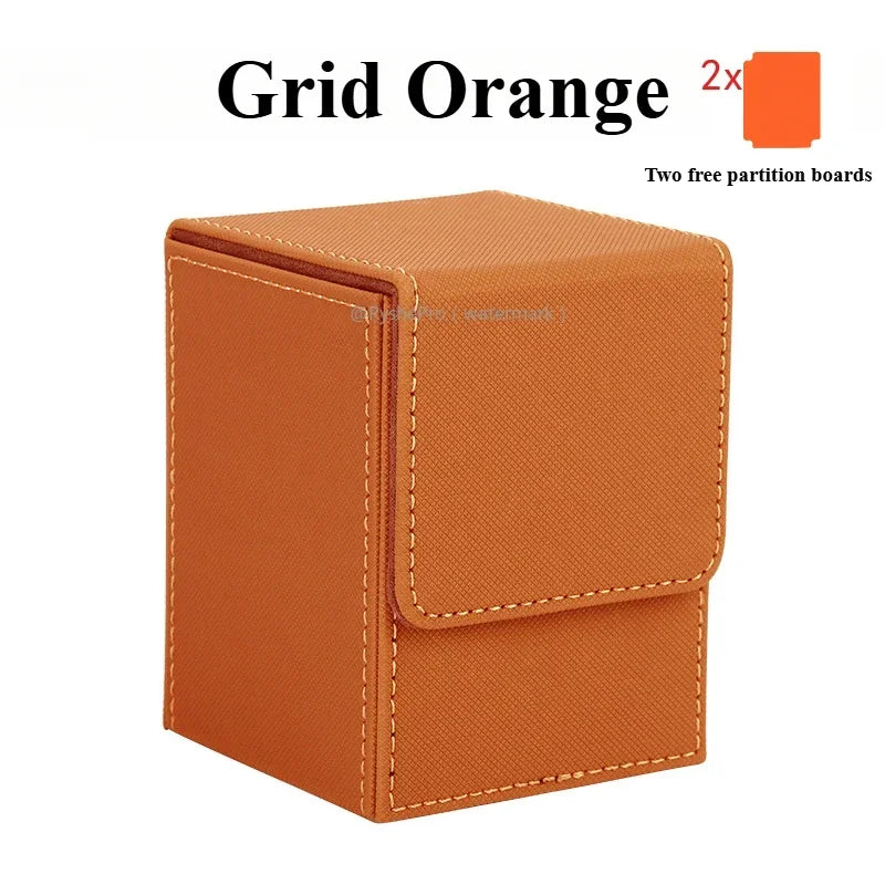 Vertical PU Leather Card Deck Box – Fits 100+ Sleeved Cards with 2 Dividers